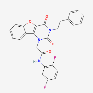 molecular formula C26H19F2N3O4 B14121927 N-(2,5-difluorophenyl)-2-[2,4-dioxo-3-(2-phenylethyl)-3,4-dihydro[1]benzofuro[3,2-d]pyrimidin-1(2H)-yl]acetamide 