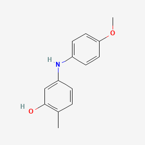 molecular formula C14H15NO2 B14121968 3-[(4-Methoxyphenyl)amino]-6-methylphenol 
