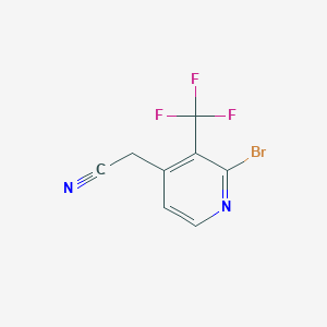molecular formula C8H4BrF3N2 B1412204 2-Bromo-3-(trifluoromethyl)pyridine-4-acetonitrile CAS No. 1227576-78-4