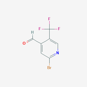 molecular formula C7H3BrF3NO B1412220 2-Bromo-5-(trifluoromethyl)isonicotinaldehyde CAS No. 1227595-41-6