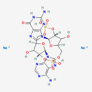 molecular formula C20H24N10Na2O13P2+2 B14122202 Adenylyl-(2'-->5')-2'-guanylicacid,cyclicnucleotide,disodiumsalt 