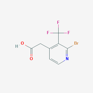 molecular formula C8H5BrF3NO2 B1412223 2-Bromo-3-(trifluoromethyl)pyridine-4-acetic acid CAS No. 1227572-82-8