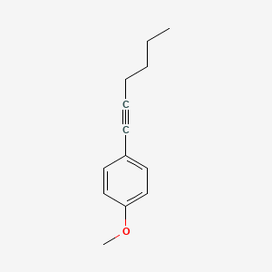 molecular formula C13H16O B14122336 Benzene, 1-(1-hexynyl)-4-methoxy- CAS No. 131558-77-5
