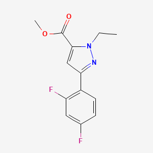 molecular formula C13H12F2N2O2 B14122348 Methyl 1-ethyl-3-(2,4-difluorophenyl)-1H-pyrazole-5-carboxylate 