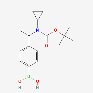 molecular formula C16H24BNO4 B1412238 (4-(1-((Tert-butoxycarbonyl)(cyclopropyl)amino)ethyl)phenyl)boronic acid CAS No. 1704073-41-5