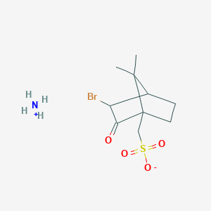 molecular formula C10H18BrNO4S B14122381 Azanium;(3-bromo-7,7-dimethyl-2-oxo-1-bicyclo[2.2.1]heptanyl)methanesulfonate 