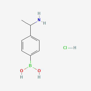 molecular formula C8H13BClNO2 B1412239 (4-(1-Aminoethyl)phenyl)boronic acid hydrochloride CAS No. 1704073-43-7