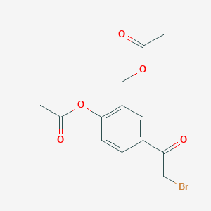 molecular formula C13H13BrO5 B141224 2-Acetoxy-5-(2-bromoacetyl)benzyl acetate CAS No. 24085-07-2