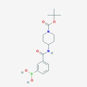B1412240 (3-((1-(Tert-butoxycarbonyl)piperidin-4-yl)carbamoyl)phenyl)boronic acid CAS No. 1704074-10-1