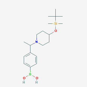 B1412241 (4-(1-(4-((Tert-butyldimethylsilyl)oxy)piperidin-1-yl)ethyl)phenyl)boronic acid CAS No. 1704069-37-3