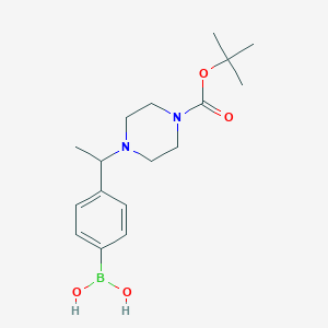 molecular formula C17H27BN2O4 B1412246 (4-(1-(4-(Tert-butoxycarbonyl)piperazin-1-yl)ethyl)phenyl)boronic acid CAS No. 1704069-47-5