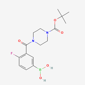 molecular formula C16H22BFN2O5 B1412248 (3-(4-(Tert-butoxycarbonyl)piperazine-1-carbonyl)-4-fluorophenyl)boronic acid CAS No. 1704082-92-7
