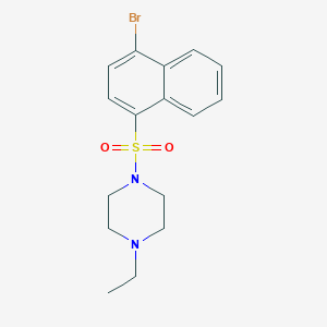 molecular formula C16H19BrN2O2S B1412250 1-((4-溴萘-1-基)磺酰基)-4-乙基哌嗪 CAS No. 1704121-09-4