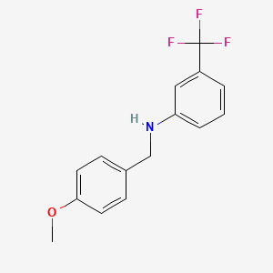 molecular formula C15H14F3NO B14122545 N-[(4-Methoxyphenyl)methyl]-3-(trifluoromethyl)aniline 