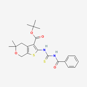 molecular formula C22H26N2O4S2 B1412273 叔丁基2-(3-苯甲酰硫脲基)-5,5-二甲基-5,7-二氢-4H-噻吩并[2,3-c]吡喃-3-羧酸酯 CAS No. 1422057-39-3
