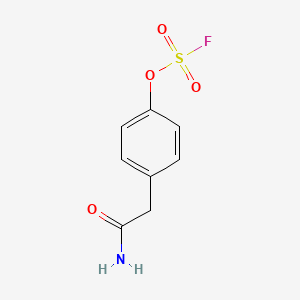 molecular formula C8H8FNO4S B14122776 Benzeneacetamide, 4-[(fluorosulfonyl)oxy]- 