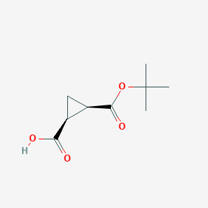molecular formula C9H14O4 B1412281 (1S,2R)-rel-2-[(tert-butoxy)carbonyl]cyclopropane-1-carboxylic acid CAS No. 202212-68-8