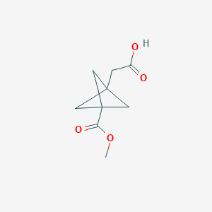 molecular formula C9H12O4 B1412294 2-(3-(Methoxycarbonyl)bicyclo[1.1.1]pentan-1-yl)acetic acid CAS No. 1113001-63-0