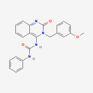 molecular formula C23H20N4O3 B14122994 (E)-1-(3-(3-methoxybenzyl)-2-oxo-2,3-dihydroquinazolin-4(1H)-ylidene)-3-phenylurea 