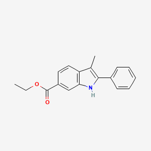 molecular formula C18H17NO2 B14123026 Ethyl 3-methyl-2-phenyl-1H-indole-6-carboxylate 