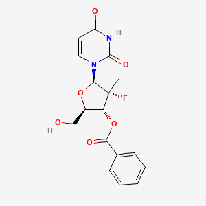 molecular formula C17H17FN2O6 B14123048 (2R,3R,4R,5R)-5-(2,4-dioxo-3,4-dihydropyriMidin-1(2H)-yl)-4-fluoro-2-(hydroxyMethyl)-4-Methyltetrahydrofuran-3-yl benzoate 