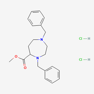 molecular formula C21H28Cl2N2O2 B14123068 Hexahydro-1,4-Bis(Phenylmethyl)-1H-1,4-Diazepine-5-Carboxylic Acid,Methyl Este 
