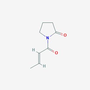 molecular formula C8H11NO2 B14123108 Pyrrolidin-2-one, N-crotonoyl- 