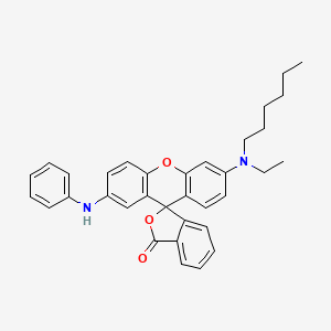 molecular formula C34H34N2O3 B14123163 Spiro[isobenzofuran-1(3H),9'-[9H]xanthen]-3-one, 6'-(ethylhexylamino)-2'-(phenylamino)- CAS No. 70516-52-8