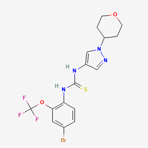 molecular formula C16H16BrF3N4O2S B1412317 N-[4-Bromo-2-(trifluoromethoxy)phenyl]-N'-(1-tetrahydro-2H-pyran-4-yl-1H-pyrazol-4-yl)thiourea CAS No. 1858250-66-4