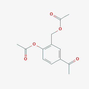 molecular formula C13H14O5 B141232 乙酮，1-[4-(乙酰氧基)-3-[(乙酰氧基)甲基]苯基]- CAS No. 24085-06-1