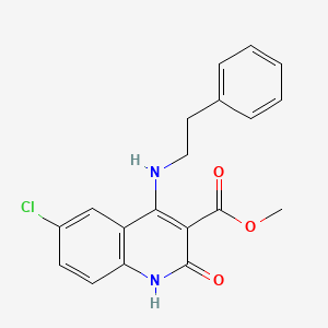 molecular formula C19H17ClN2O3 B14123214 Methyl 6-chloro-2-oxo-4-(phenethylamino)-1,2-dihydroquinoline-3-carboxylate 