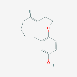 molecular formula C15H20O2 B14123367 1-Benzoxacycloundecin-11-ol, 2,3,6,7,8,9-hexahydro-4-Methyl-, (4E)- 