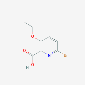 molecular formula C8H8BrNO3 B1412343 6-Bromo-3-ethoxypyridine-2-carboxylic acid CAS No. 1823447-03-5