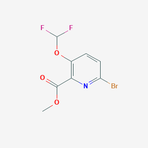 molecular formula C8H6BrF2NO3 B1412345 6-Bromo-3-difluoromethoxy-pyridine-2-carboxylic acid methyl ester CAS No. 1823416-89-2