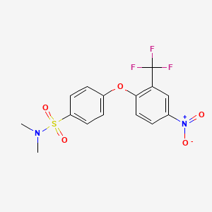 molecular formula C15H13F3N2O5S B1412350 N,N-Dimethyl-4-[4-nitro-2-(trifluoromethyl)phenoxy]benzenesulfonamide CAS No. 1858250-85-7