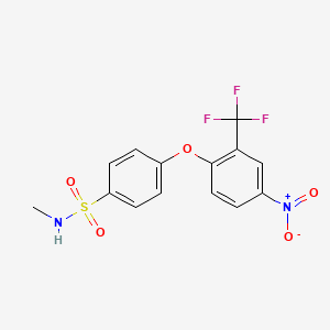molecular formula C14H11F3N2O5S B1412351 N-Methyl-4-[4-nitro-2-(trifluoromethyl)phenoxy]benzenesulfonamide CAS No. 1858250-61-9