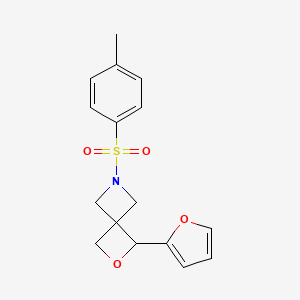 molecular formula C16H17NO4S B1412352 1-(呋喃-2-基)-6-甲苯磺酰基-2-氧杂-6-氮杂螺[3.3]庚烷 CAS No. 1349199-53-6