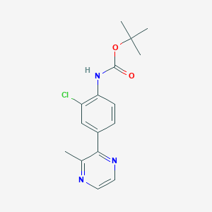 molecular formula C16H18ClN3O2 B1412354 Tert-butyl (2-chloro-4-(3-methylpyrazin-2-yl)phenyl)carbamate CAS No. 2208654-61-7