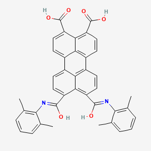 molecular formula C40H30N2O6 B14123585 9,10-bis[N-(2,6-dimethylphenyl)-C-hydroxycarbonimidoyl]perylene-3,4-dicarboxylic acid 