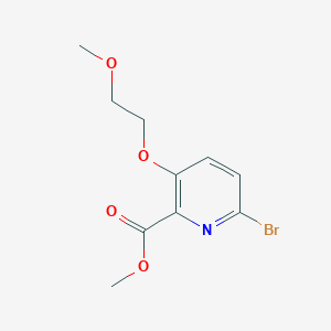 molecular formula C10H12BrNO4 B1412362 6-Bromo-3-(2-methoxyethoxy)-pyridine-2-carboxylic acid methyl ester CAS No. 1823865-94-6