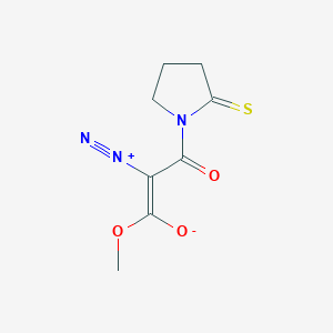 molecular formula C8H9N3O3S B141237 Methyl 2-diazo-3-oxo-3-(2-sulfanylidenepyrrolidin-1-yl)propanoate CAS No. 134926-99-1
