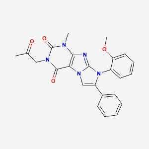 molecular formula C24H21N5O4 B14123865 8-(2-methoxyphenyl)-1-methyl-3-(2-oxopropyl)-7-phenyl-1H-imidazo[2,1-f]purine-2,4(3H,8H)-dione 