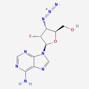 molecular formula C10H11FN8O2 B14123883 [(2S,3R,4R,5R)-5-(6-aminopurin-9-yl)-3-azido-4-fluoro-tetrahydrofuran-2-yl]methanol 