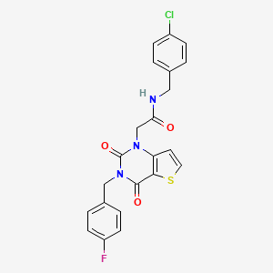 molecular formula C22H17ClFN3O3S B14123897 N-(4-chlorobenzyl)-2-(3-(4-fluorobenzyl)-2,4-dioxo-3,4-dihydrothieno[3,2-d]pyrimidin-1(2H)-yl)acetamide 