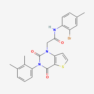 molecular formula C23H20BrN3O3S B14123905 N-(2-bromo-4-methylphenyl)-2-(3-(2,3-dimethylphenyl)-2,4-dioxo-3,4-dihydrothieno[3,2-d]pyrimidin-1(2H)-yl)acetamide 