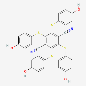 molecular formula C32H20N2O4S4 B14123933 Tetrakis[(4-hydroxyphenyl)sulfanyl]benzene-1,4-dicarbonitrile 
