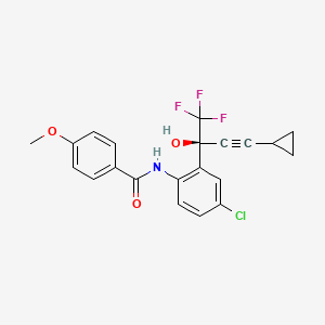molecular formula C21H17ClF3NO3 B14123953 N-(4-Chloro-2-(4-cyclopropyl-1,1,1-trifluoro-2-hydroxybut-3-yn-2-yl)phenyl)-4-methoxybenzamide, (S)- CAS No. 353270-77-6