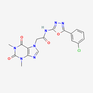 molecular formula C17H14ClN7O4 B14123964 N-(5-(3-chlorophenyl)-1,3,4-oxadiazol-2-yl)-2-(1,3-dimethyl-2,6-dioxo-2,3-dihydro-1H-purin-7(6H)-yl)acetamide CAS No. 1210688-98-4