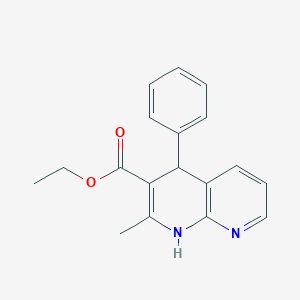 molecular formula C18H18N2O2 B14123992 Ethyl 2-methyl-4-phenyl-1,4-dihydro-1,8-naphthyridine-3-carboxylate CAS No. 81022-79-9