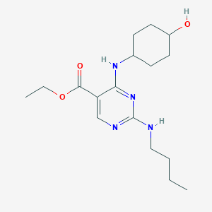 Ethyl 2-(butylamino)-4-(((1r,4r)-4-hydroxycyclohexyl)-amino)pyrimidine-5-carboxylate